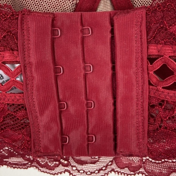 Adore Me Verana Unlined Bra Red Lace Size 36D - Picture 10 of 14